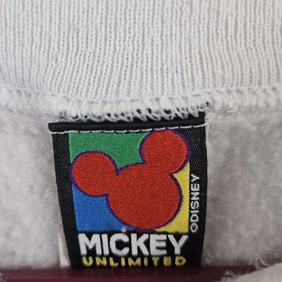 Vtg 90s Mickey & Minnie Disney Sweatshirt OSFM Mickey Unlimited Crewneck White - Picture 4 of 7